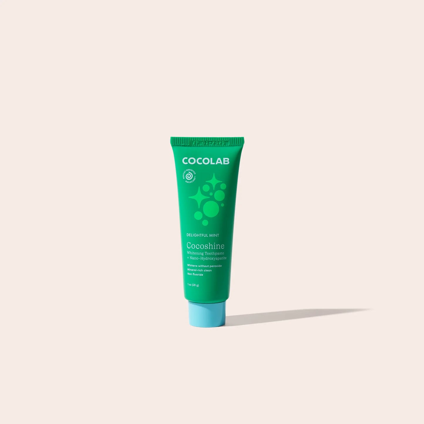 Cocolab Cocoshine Travel Toothpaste - 1 Oz, TSA-Friendly, Mineral-Enriched, Enamel Support, Dual-Action Whitening, Gentle Formula, Fluoride-Free and Sulfate-Free