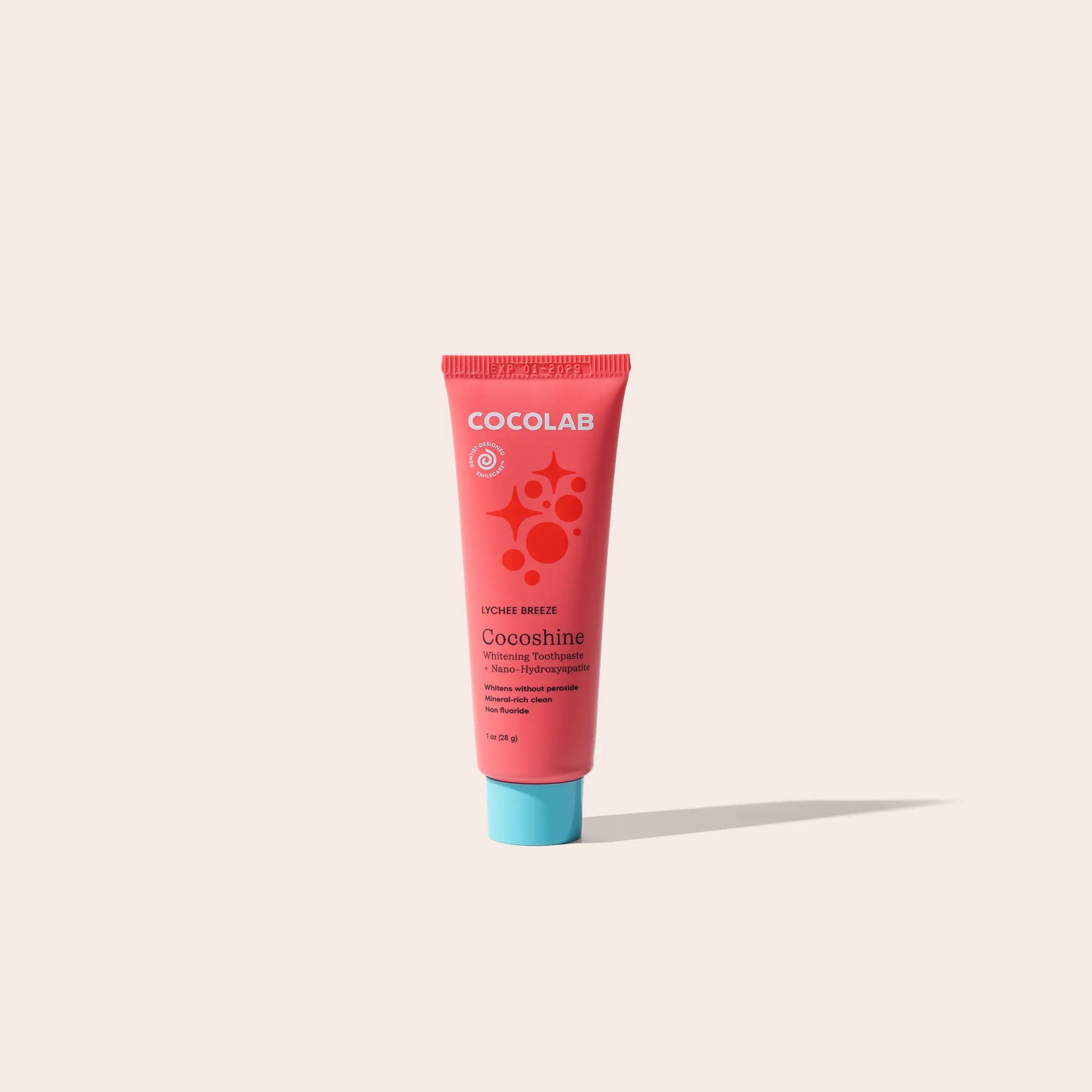 Cocolab Cocoshine Travel Toothpaste - 1 Oz, TSA-Friendly, Mineral-Enriched, Enamel Support, Dual-Action Whitening, Gentle Formula, Fluoride-Free and Sulfate-Free