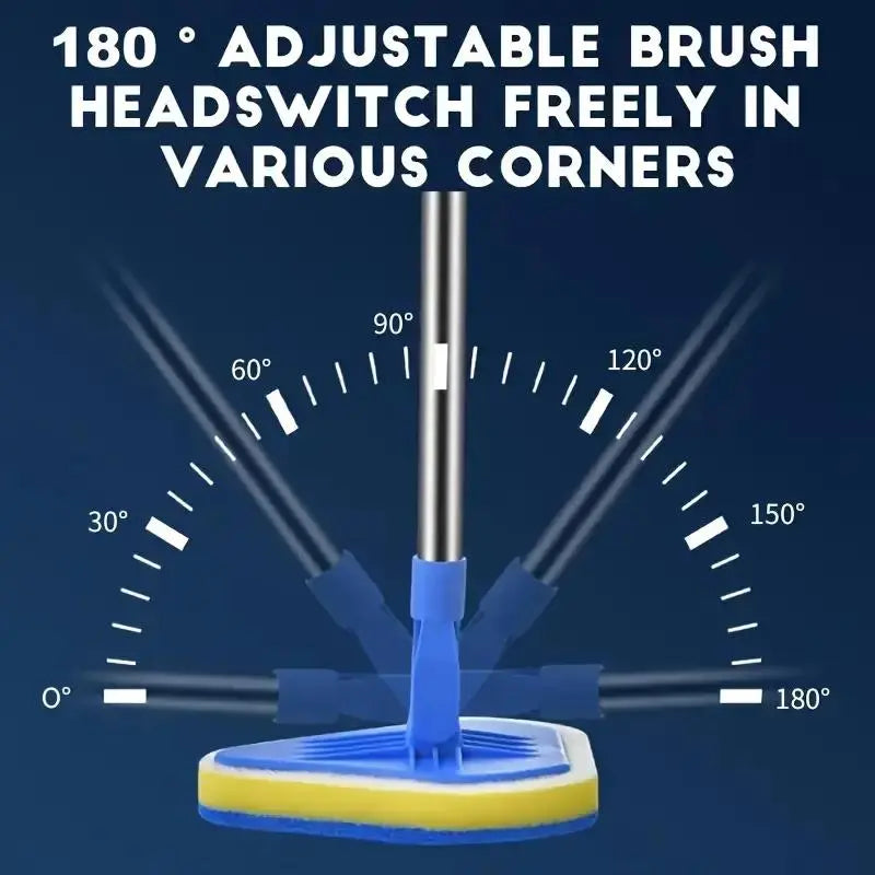 2-in-1 Retractable Bathroom Cleaning Brush Set with Stainless Steel Handle, Featuring 3 Sponge Heads – Multifunctional Tool for Kitchen, Pool, and Bathroom Maintenance