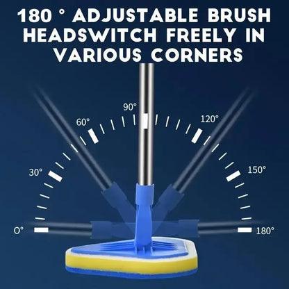 2-in-1 Retractable Bathroom Cleaning Brush Set with Stainless Steel Handle, Featuring 3 Sponge Heads – Multifunctional Tool for Kitchen, Pool, and Bathroom Maintenance